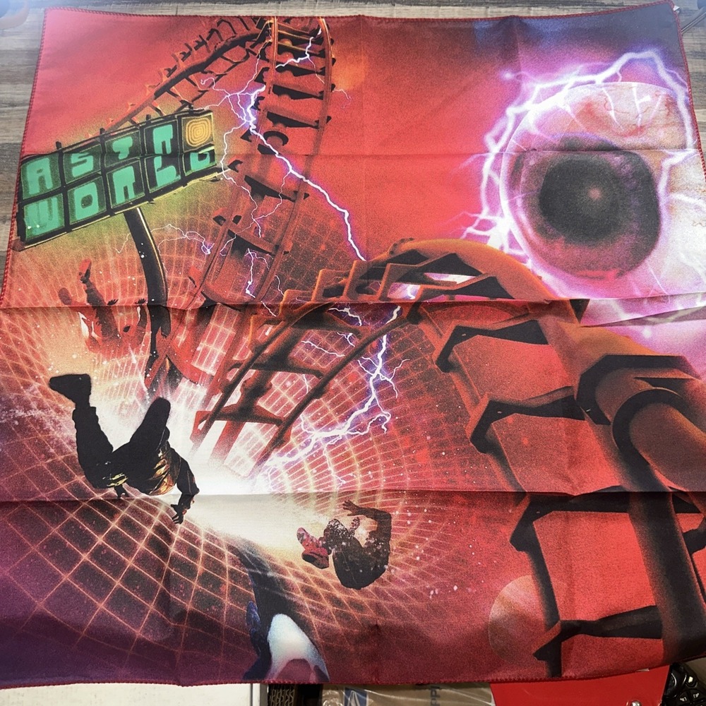 New Travis Scott Astroworld Rollercoaster Bandana 22x22 In Bag